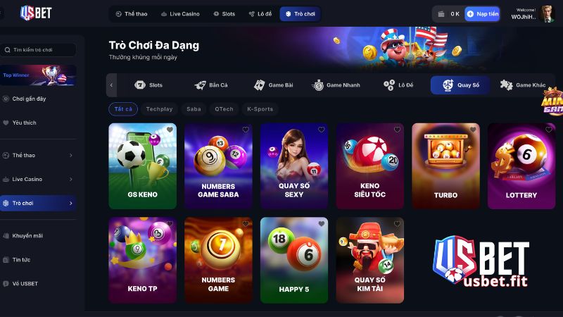 Siêu phẩm xổ số USBET đáng thử