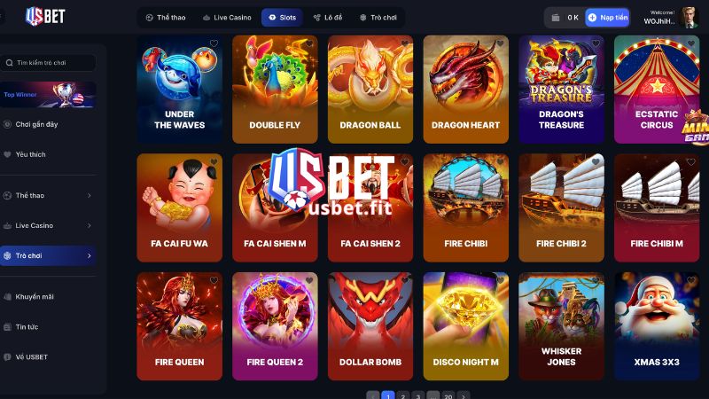 Các siêu phẩm có trong Game Slot USBET